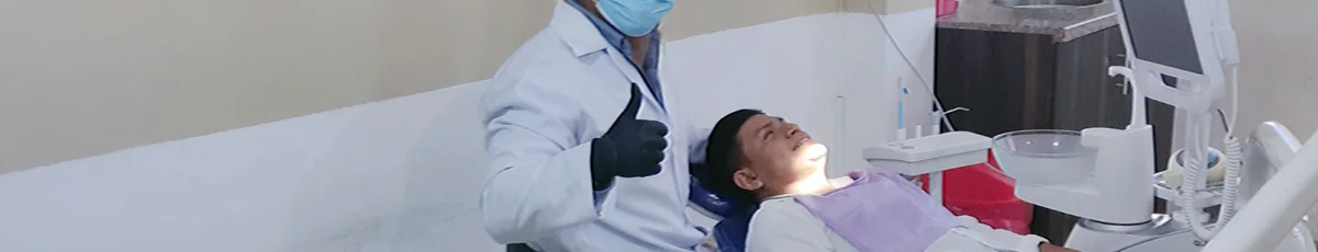 Dental care during a consultation.